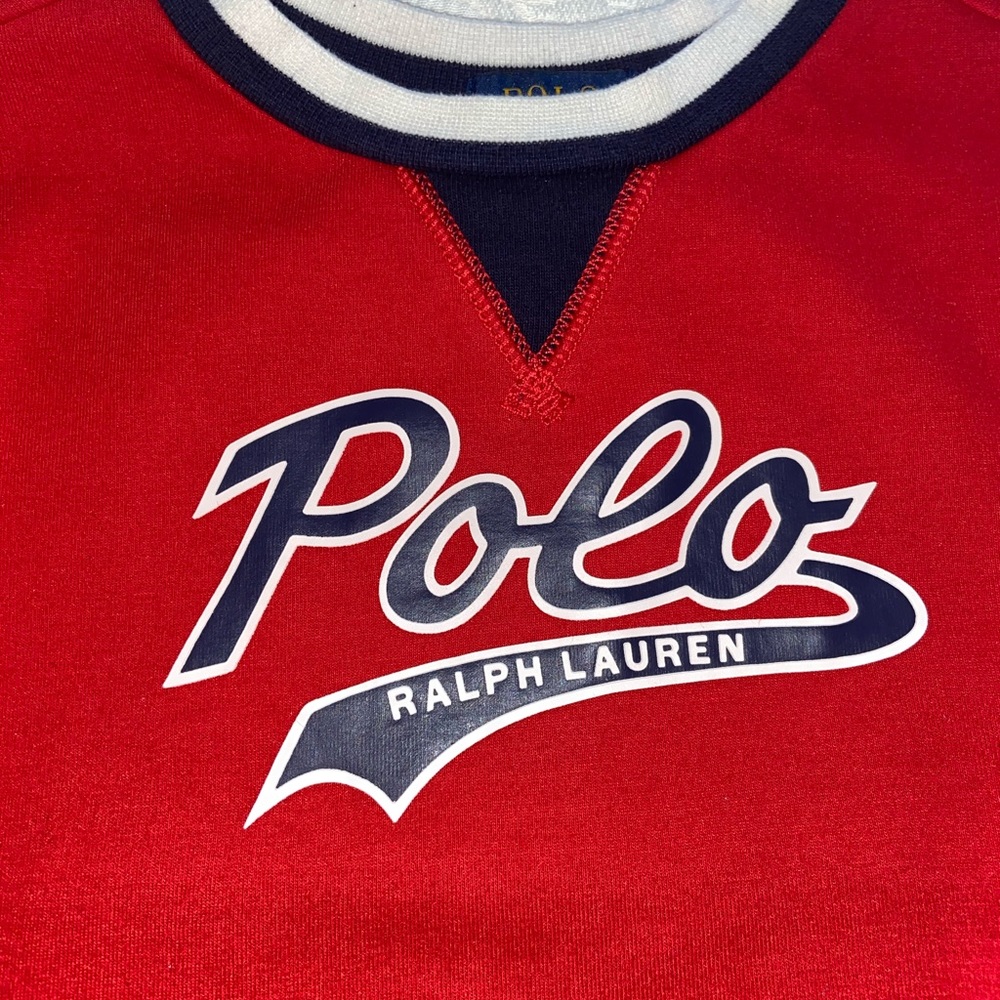 Polo Ralph Lauren Boys Varsity Sweatshirt 3T Red - Picture 4 of 4